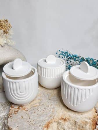 סט 3 כוסות מעוצבות עם מכסה